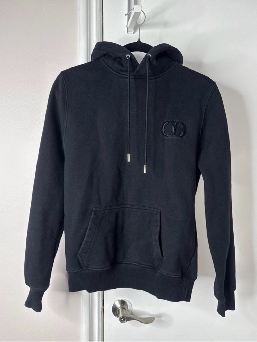 Dior Black Hooded Sweatshirt with Subtle CD Emblem
